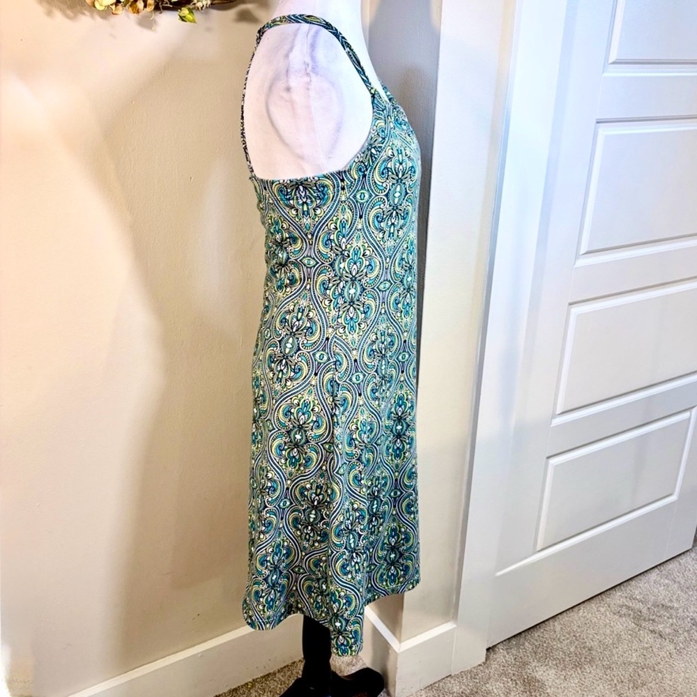 Prana Quinn Medallion Print Strappy Shelf Bra A-Line Sundress Size S💚 - Picture 4 of 11